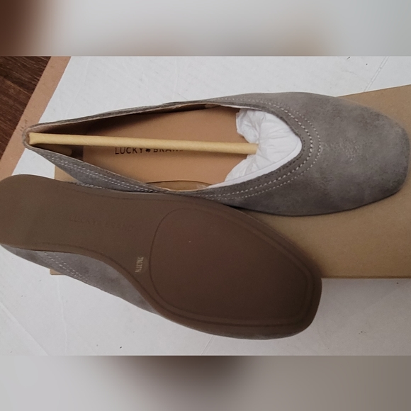 Lucky Brand Alba Flats Leather Titanium Hard Rock 7M - Picture 7 of 10